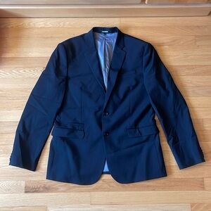 Express Slim Black Wool-Blend Modern Tech Suit Jacket